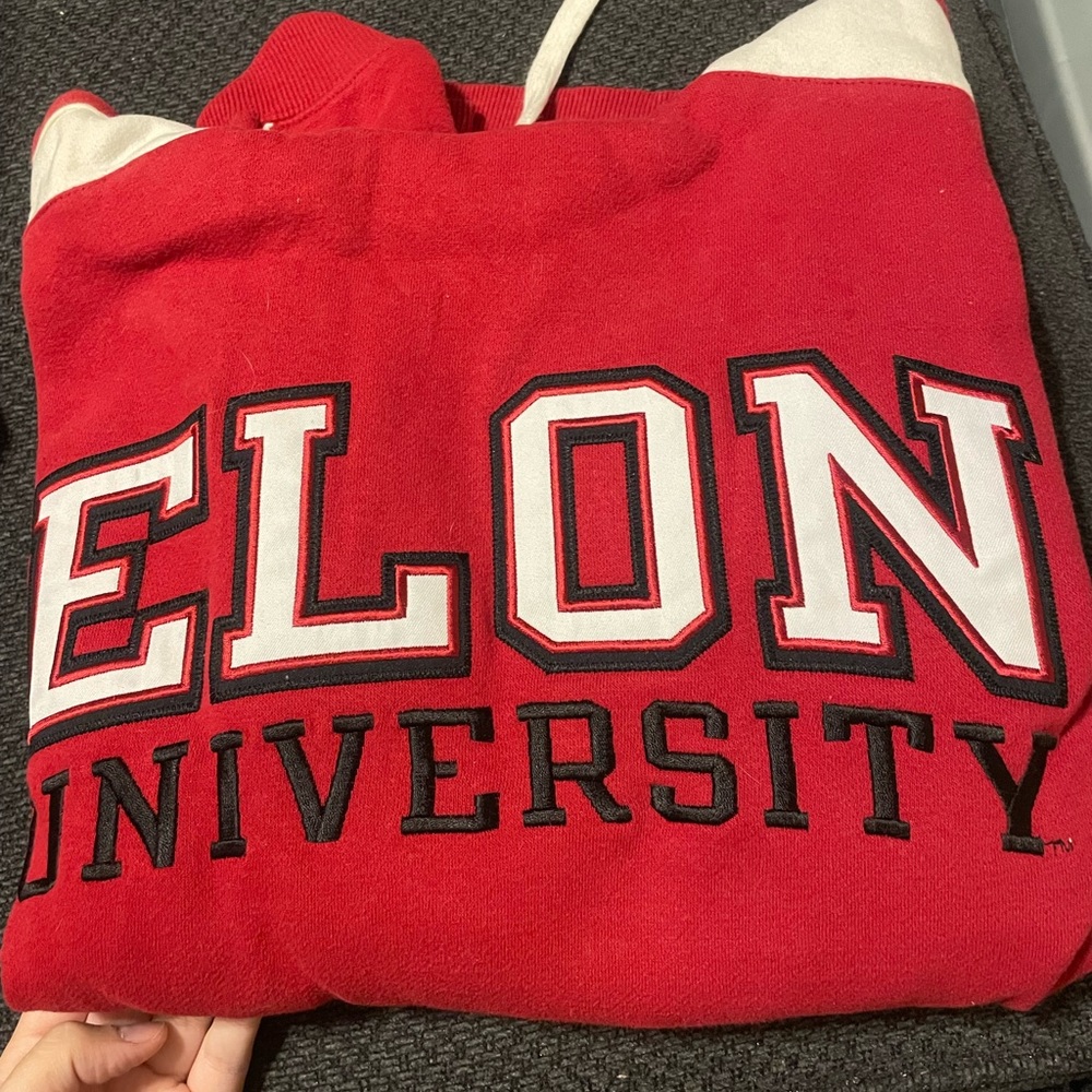 Practically New Red and White Elon Hoodie